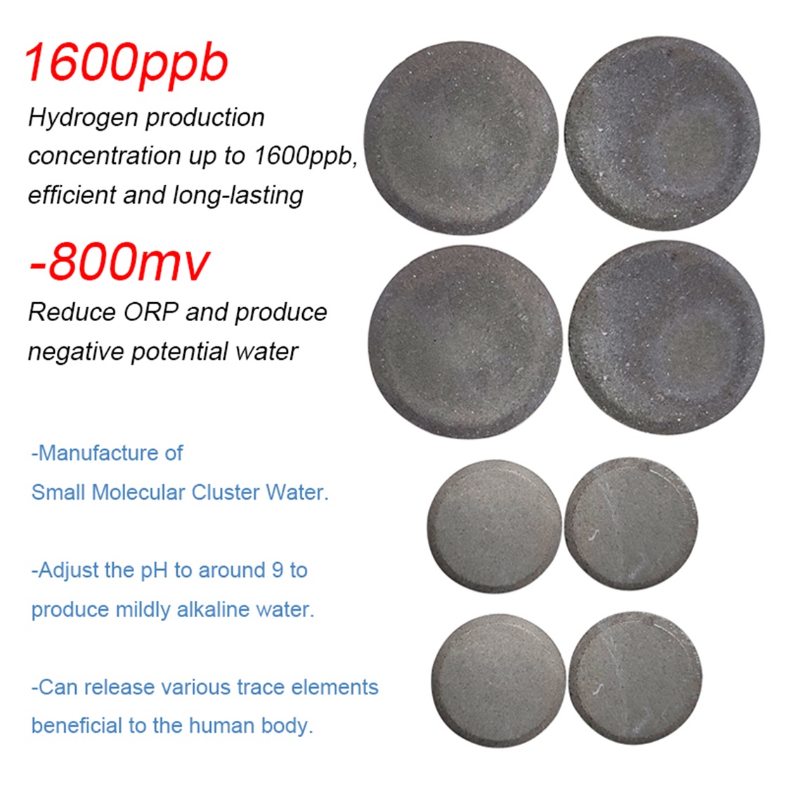 hydrogen rich disc for drinking water