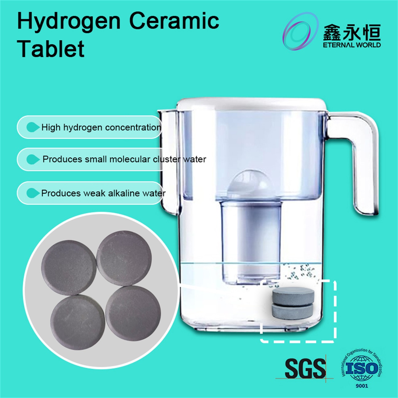 hydrogen rich ceramic disc for drinking water